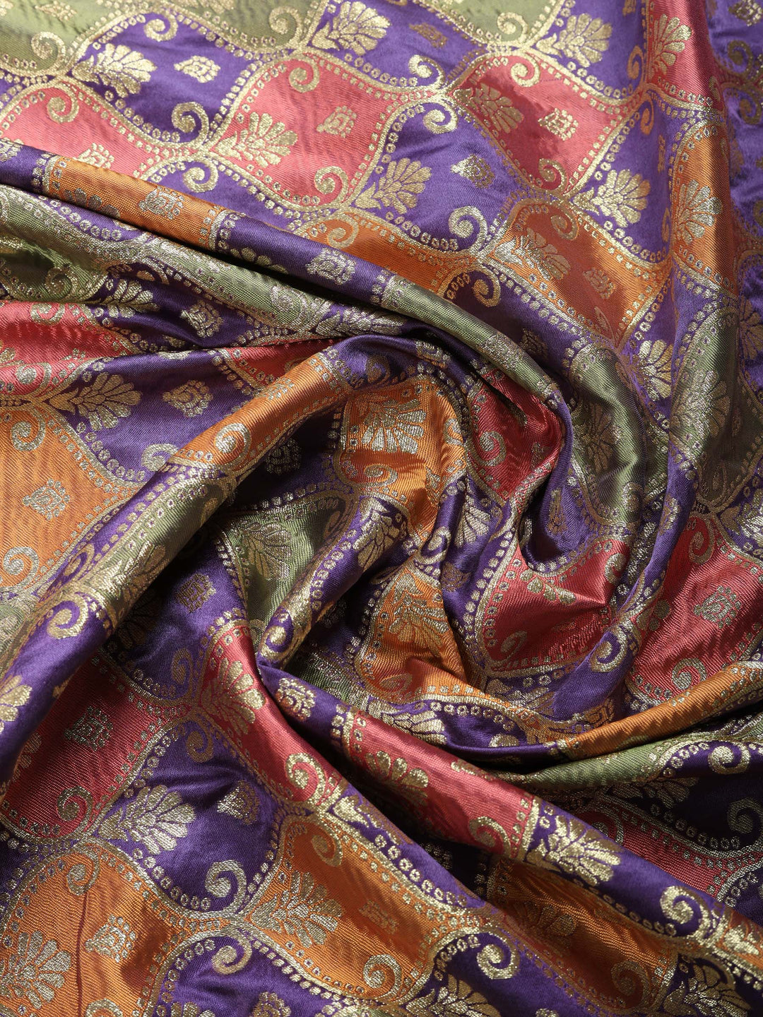 Lavender Embroidered Satin Saree