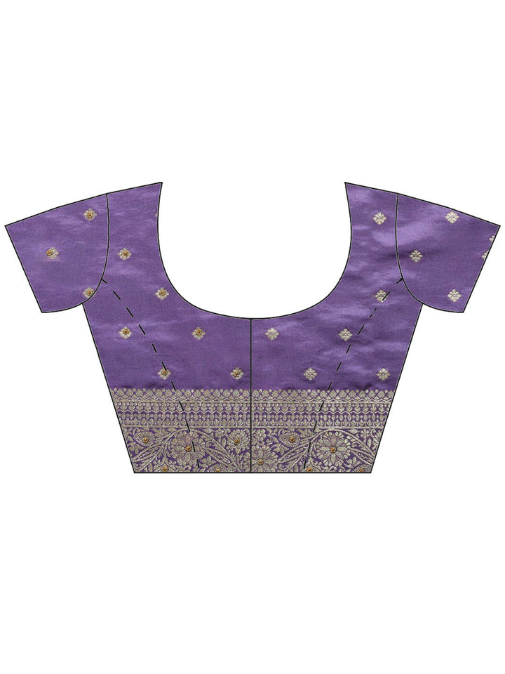 Lavender Embroidered Satin Saree