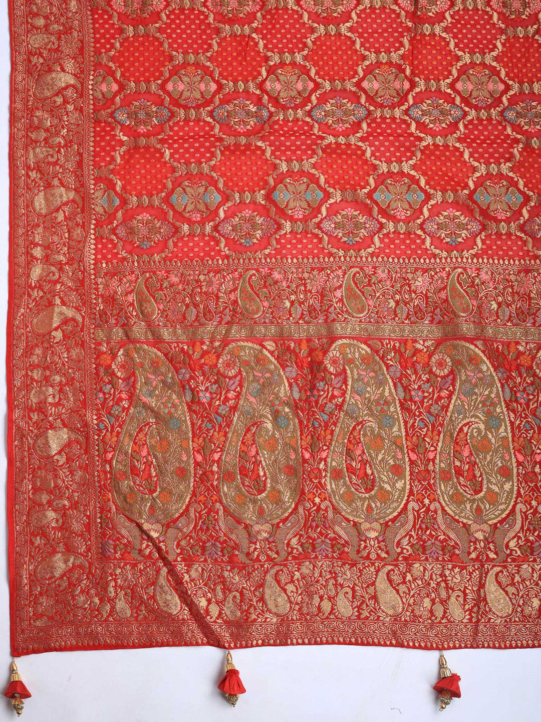 Red Georgette Plain Saree