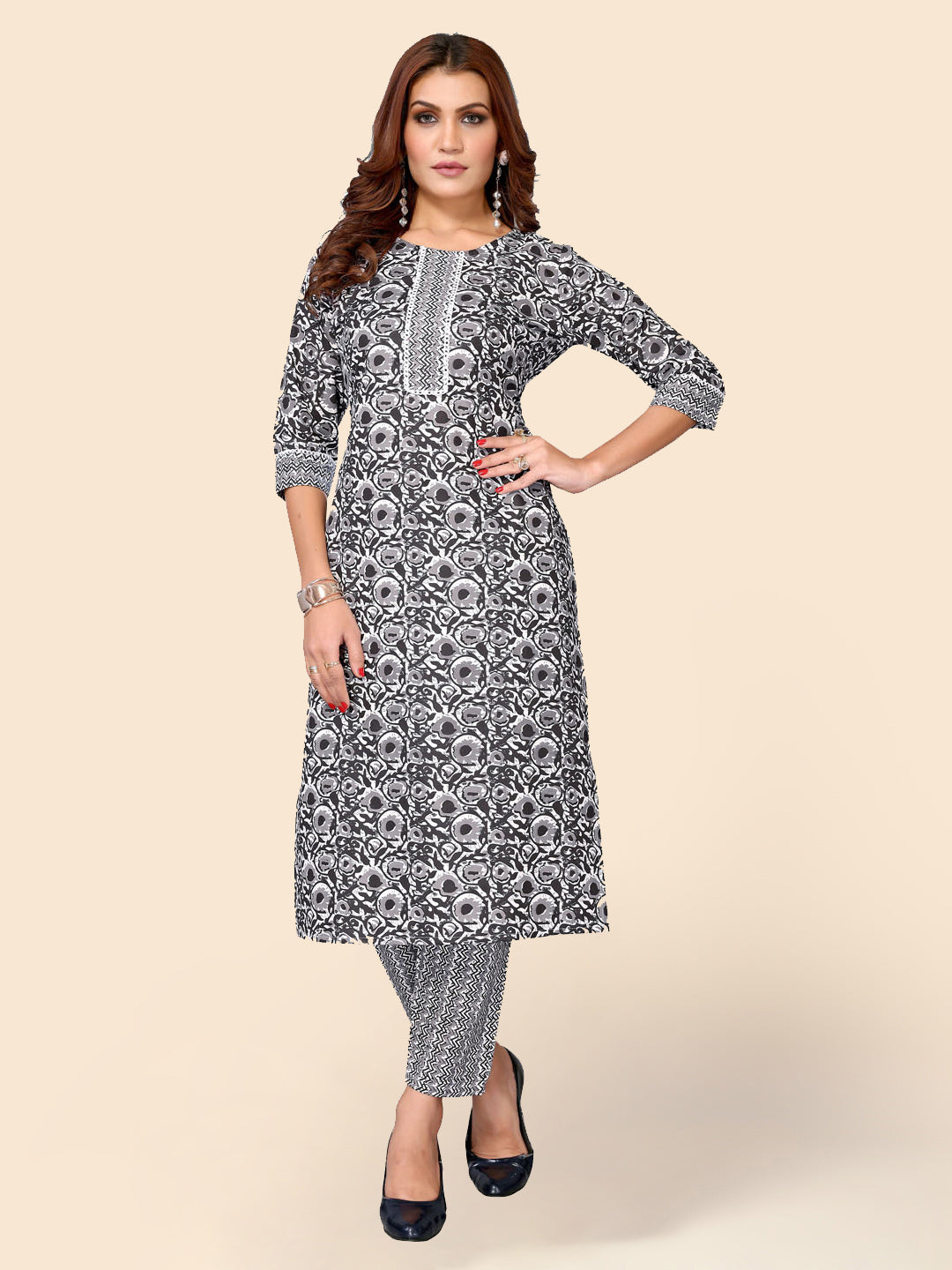 Printed Cotton Kurta Set