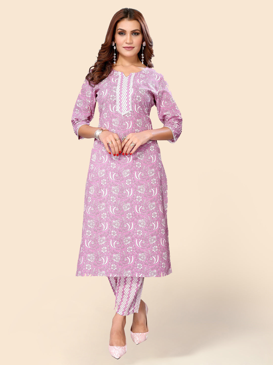 Printed Cotton Kurta Set
