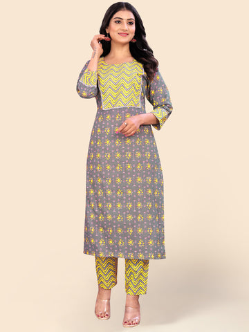 Printed Cotton Kurta Set