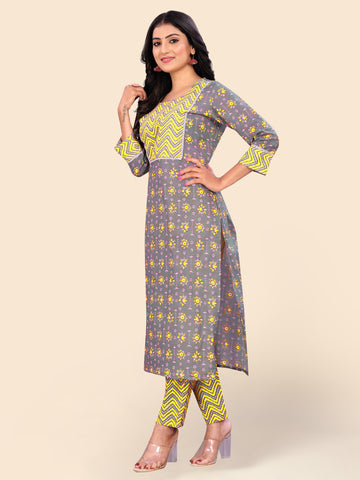 Printed Cotton Kurta Set