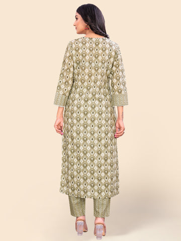 Printed Cotton Kurta Set