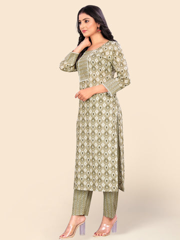 Printed Cotton Kurta Set