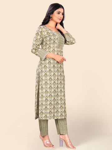 Printed Cotton Kurta Set