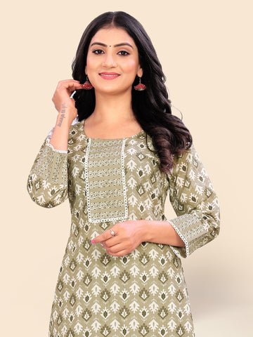 Printed Cotton Kurta Set