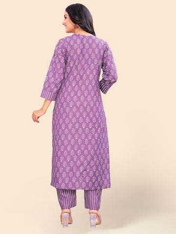 Printed Cotton Kurta Set