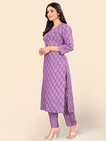 Printed Cotton Kurta Set