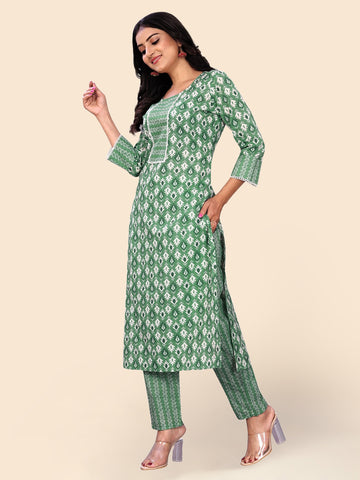 Printed Cotton Kurta Set