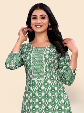 Printed Cotton Kurta Set