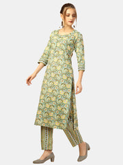 Printed Cotton Kurta Set