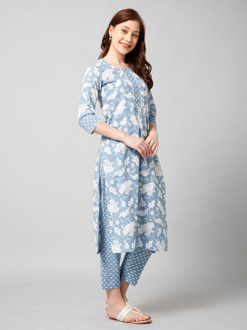 Printed Cotton Kurta Set