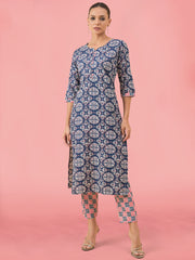 Printed Cotton Kurta Set