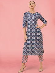 Printed Cotton Kurta Set