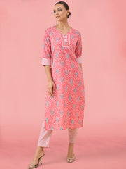 Printed Cotton Kurta Set