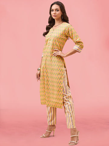 Printed Cotton Kurta Set