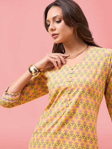 Printed Cotton Kurta Set