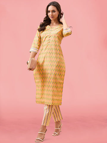 Printed Cotton Kurta Set