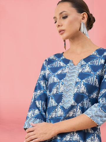 Printed Cotton Kurta Set