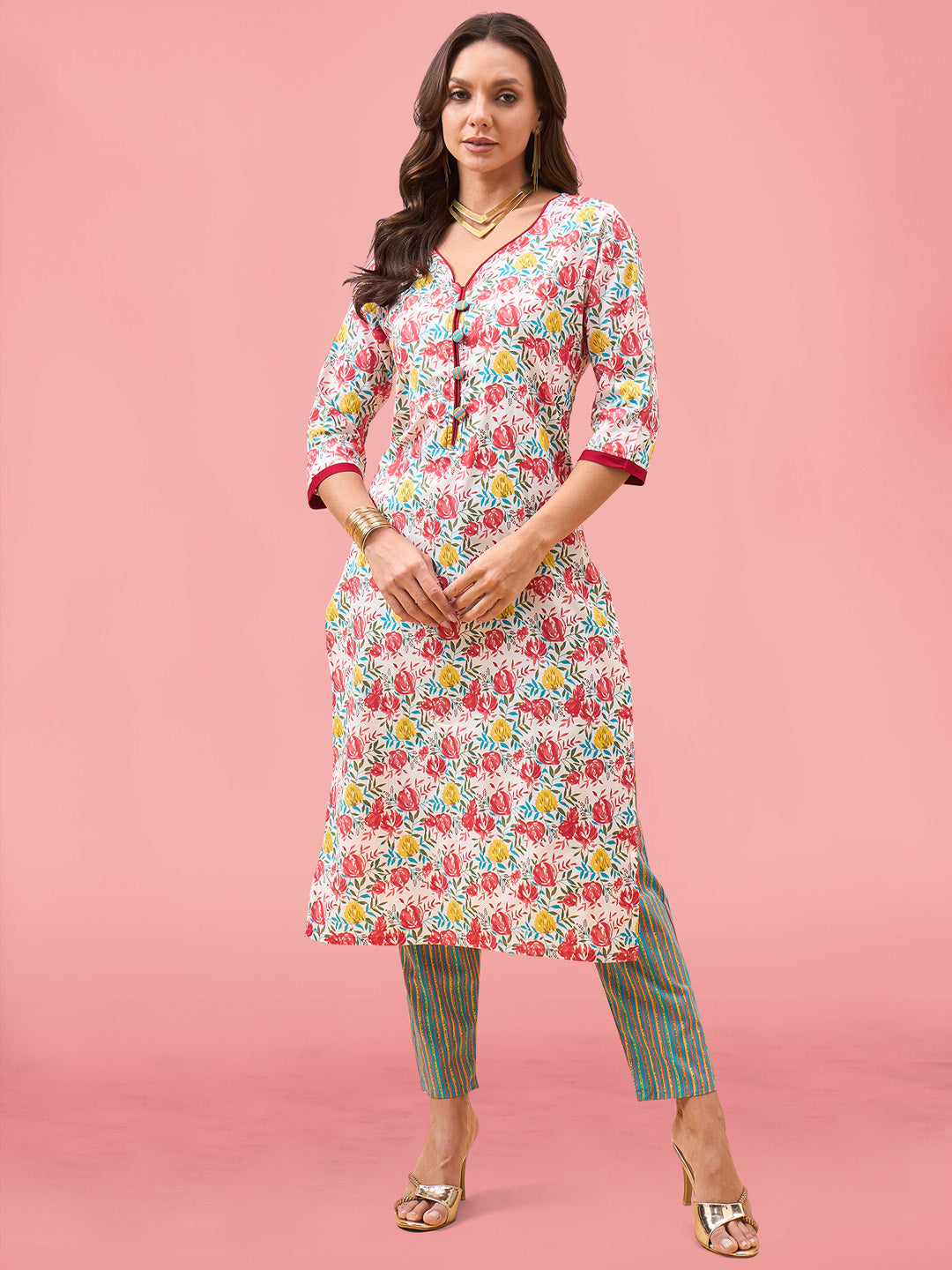 Printed Cotton Kurta Set