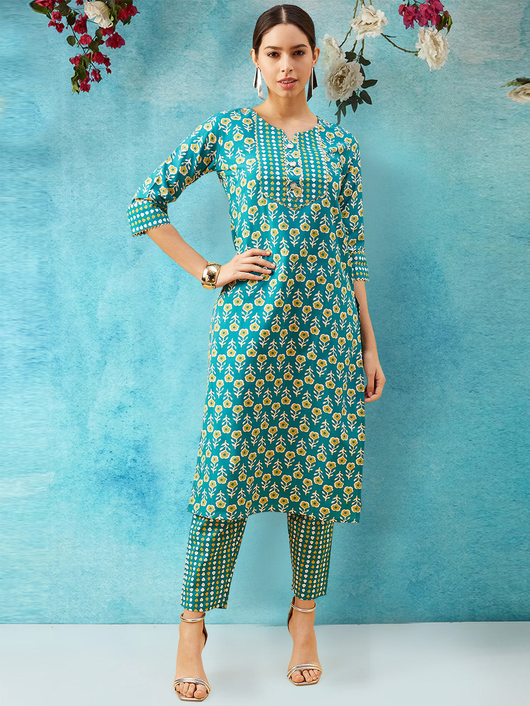Printed Cotton Kurta Set