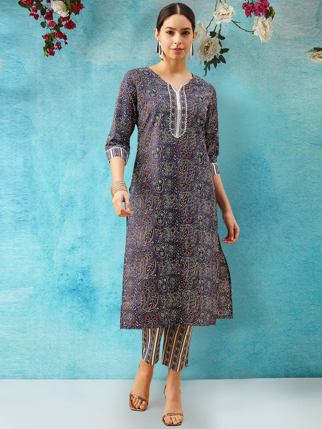Printed Cotton Kurta Set