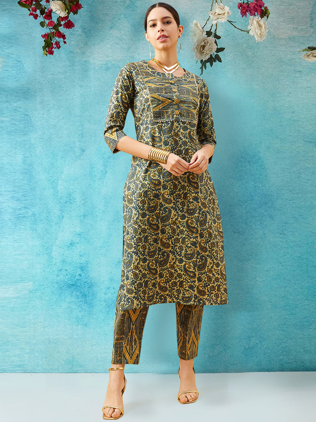 Printed Cotton Kurta Set