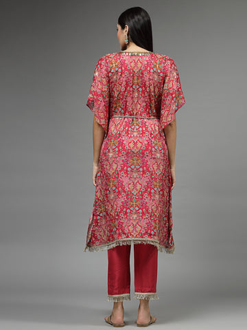 Printed & Embroidered Georgette Kurta With Palazzo