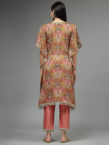 Printed & Embroidered Georgette Kurta With Palazzo