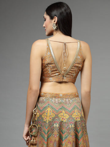 Resham Zari Woven Art Silk Choli With Lehenga & Dupatta