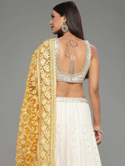 Sequin Embroidered Georgette Choli With Lehenga & Dupatta (Potli Not Included)