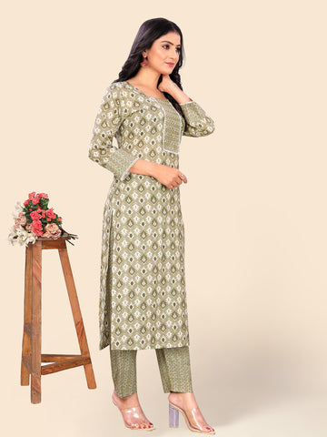 Printed Cotton Kurta Set