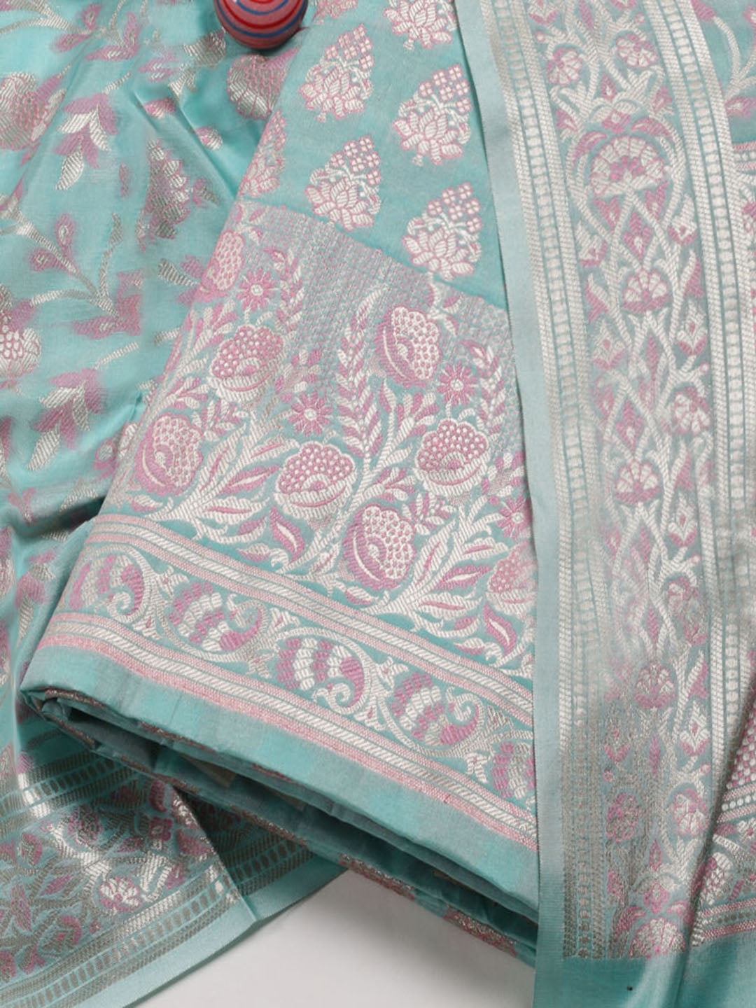 Woven Chanderi Unstitched Suit Piece With Dupatta