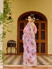 Sequin Embroidery Organza Saree