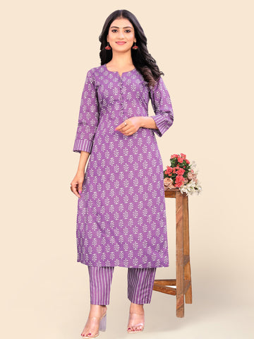 Printed Cotton Kurta Set