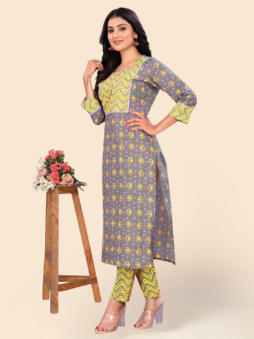 Printed Cotton Kurta Set