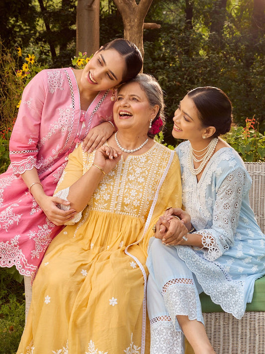 Embroidered Cotton Kurta with Pant and Dhoti (Pack of 3)
