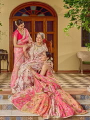 Stunning Printed Organza Sarees & Lehenga Set (Pack of 3)
