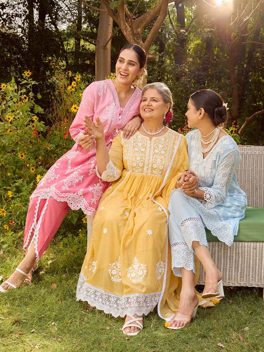 Embroidered Cotton Kurta with Pant and Dhoti (Pack of 3)