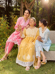 Embroidered Cotton Kurta with Pant and Dhoti (Pack of 3)