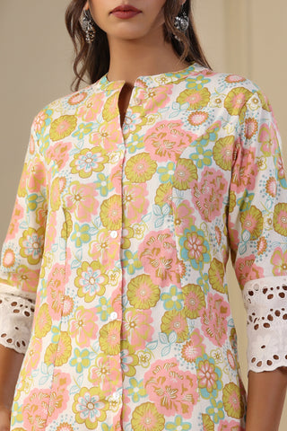 Floral Printed Cotton Kurta