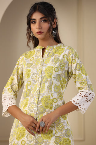 Floral Printed Cotton Kurta