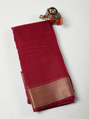 Zari Booti Organza Plain Saree
