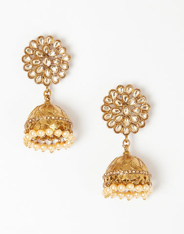 Golden Jhumki Earrings