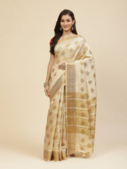 Zari Border Booti Handloom Woven Saree