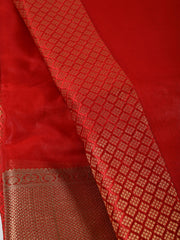 Zari Booti Organza Plain Saree