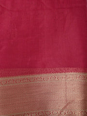 Zari Booti Organza Plain Saree