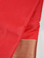 Zari Booti Organza Plain Saree