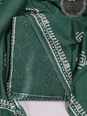 Printed Chanderi Unstitched Suit Piece With Dupatta